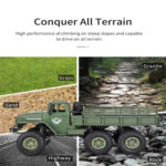 JJR/C 1:18 2.4Ghz 4 Channel Remote Control Dongfeng 7 Six-wheeled Armor Truck Vehicle Toy(Yellow) - Image 4