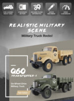JJR/C Q60 Transporter-1 Full Body 1:16 Mini 2.4GHz RC 6WD Tracked Off-Road Military Truck Car Toy(Army Green) - Image 8