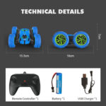 JJR/C Q9 2.4Ghz Remote Control Stunt Tumbling Car Vehicle Toy (Blue) - Image 9