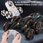 MoFun Five-wheeled Stunt Car 360-degree Swing Arm 2.4G Multifunctional RC Car, Specifications:Single(Grey) - Image 4