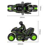 2.4G Remote Control Motorcycle Drifting Rotating High-Speed Side-Tracking Off-Road Motorcycle(Black Green) - Image 7