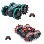 2.4G Amphibious Stunt Remote Control Car Double-sided Rolling Driving Children Electric Toys(Green) - Image 2