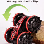 2.4G Amphibious Stunt Remote Control Car Double-sided Rolling Driving Children Electric Toys(Red) - Image 7