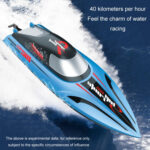 812 High-Speed RC Boat Large Horsepower Speedboat Long Endurance Waterproof Boys Water Toy Dual Batteries(Orange) - Image 11