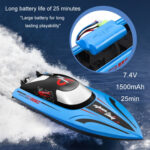 812 High-Speed RC Boat Large Horsepower Speedboat Long Endurance Waterproof Boys Water Toy Single Battery(Blue) - Image 12