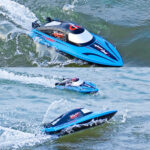 812 High-Speed RC Boat Large Horsepower Speedboat Long Endurance Waterproof Boys Water Toy Dual Batteries(Orange) - Image 14