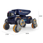 Eight Wheel Stunt Robot Dog Smart Gesture Sensor RC Kids Toy Car With Lights Music Spray Car, Style: Tank Green Dual RC - Image 3
