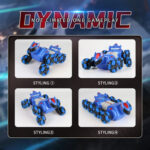 2.4G Kids Remote Control Toy Car Stunt Robot Dog Gesture Sensor Lights Music Spray Climbing Car, Color: Blue Dual RC - Image 12