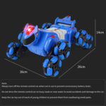2.4G Kids Remote Control Toy Car Stunt Robot Dog Gesture Sensor Lights Music Spray Climbing Car, Color: Blue Dual RC - Image 3