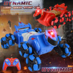 2.4G Kids Remote Control Toy Car Stunt Robot Dog Gesture Sensor Lights Music Spray Climbing Car, Color: Blue Dual RC - Image 5