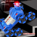 2.4G Kids Remote Control Toy Car Stunt Robot Dog Gesture Sensor Lights Music Spray Climbing Car, Color: Blue Dual RC - Image 6