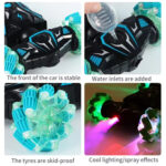 2.4G Spray RC Car Gesture Sensor Music Lights Twist Stunt Drift Car Double Side Driving Buggy Toy, Color: Handle+Watch RC Blue - Image 11