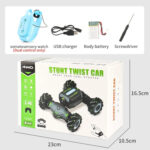 Children RC Car Toy Lights Electric Gesture Sensor Remote Control Twisting Stunt Car, Color: Green Dual RC(1:12) - Image 15