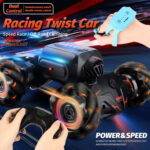 Children RC Car Toy Lights Electric Gesture Sensor Remote Control Twisting Stunt Car, Color: Green Dual RC(1:12) - Image 9