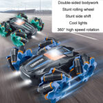 2.4G Stunt RC Car Drift Car Double-sided Racing Tumble Buggy Toy, Style: Dual RC Blue - Image 4