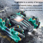 2.4G Stunt RC Car Drift Car Double-sided Racing Tumble Buggy Toy, Style: Single RC Green Light Wheel - Image 5